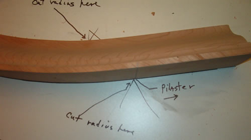 Cutting crown molding: marking  for cuts.